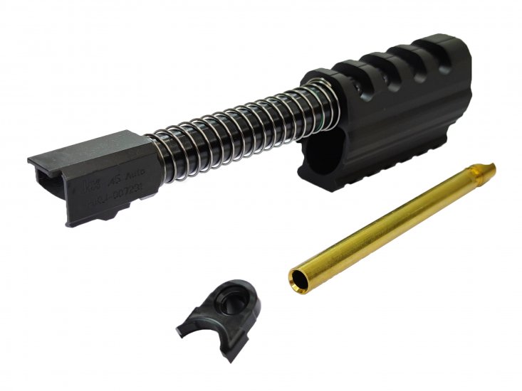 Wii Tech CNC JW1 Steel Outer Barrel with Compensator Set For Tokyo Marui HK45 GBB - Click Image to Close