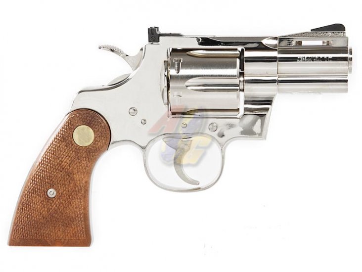 --Out of Stock--Tanaka Colt Python 357 Magnum R Model 2.5 Inch Nickel Finish Gas Revolver ( Silver ) - Click Image to Close