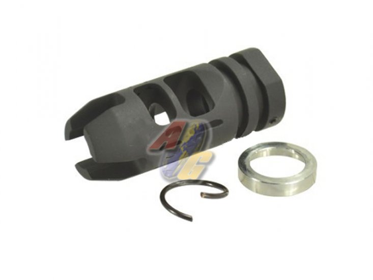 APS Falkor Defense Licensed "QUEEN" Muzzle Brake ( BK , 14mm- ) - Click Image to Close