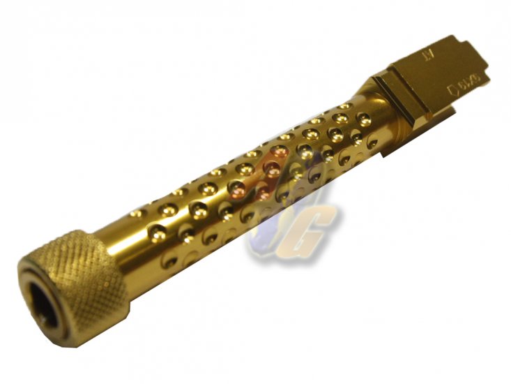 5KU Aluminum Dot Outer Barrel with Thread For Tokyo Marui G17 Series GBB ( 14mm-/ Gold ) - Click Image to Close