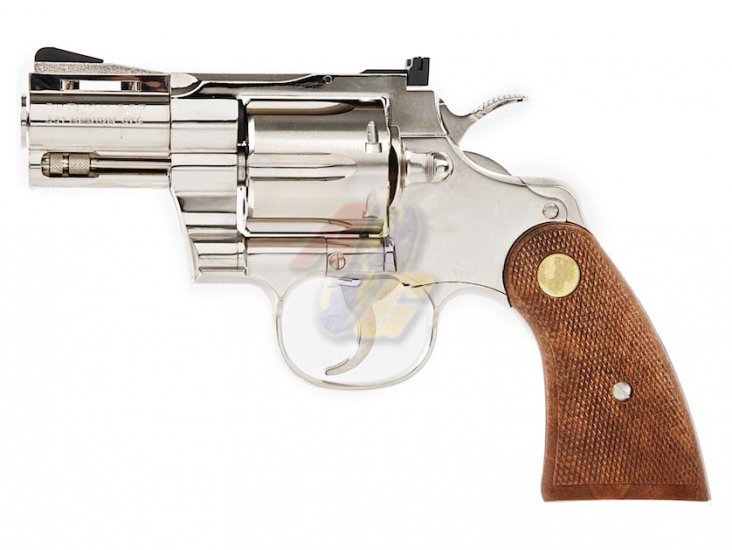 --Out of Stock--Tanaka Colt Python 357 Magnum R Model 2.5 Inch Nickel Finish Gas Revolver ( Silver ) - Click Image to Close