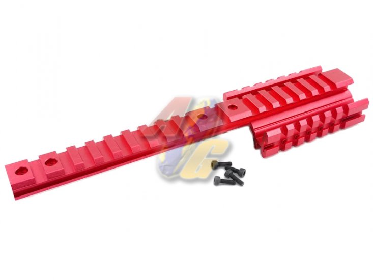 SLONG 3-Side Rail Mount For Tokyo Marui VSR-10 Airsoft Sniper ( Red ) - Click Image to Close