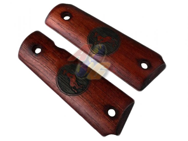 --Out of Stock--Bell 1911 GBB pistol Real Oak Hand Grip with Marking - Click Image to Close