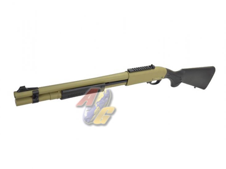 Golden Eagle M870 Tri-Burst Gas Pump Action Shotgun ( Tan ) - Click Image to Close