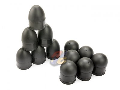 Airsoft 5KU 12pcs Replacement Rubber Bullet Greande Head for 40mm Cartridge BK 