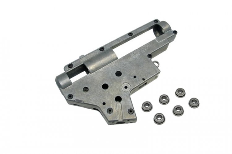 King Arms Ver.2 7mm Bearing Gear Box With MP5 Selector Plate - Click Image to Close