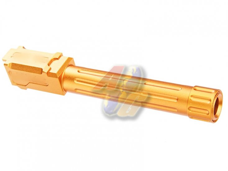 --Out of Stock--5KU Aluminum 9INE Threaded Barrel For Tokyo Marui G19 GBB ( 14mm-/ Gold ) - Click Image to Close