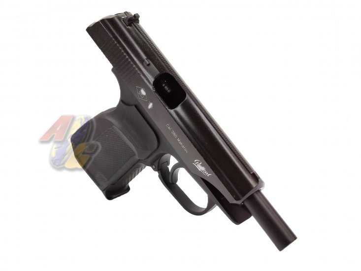 WE Makarov Gas Pistol with Marking and Silencer ( BK ) - Click Image to Close
