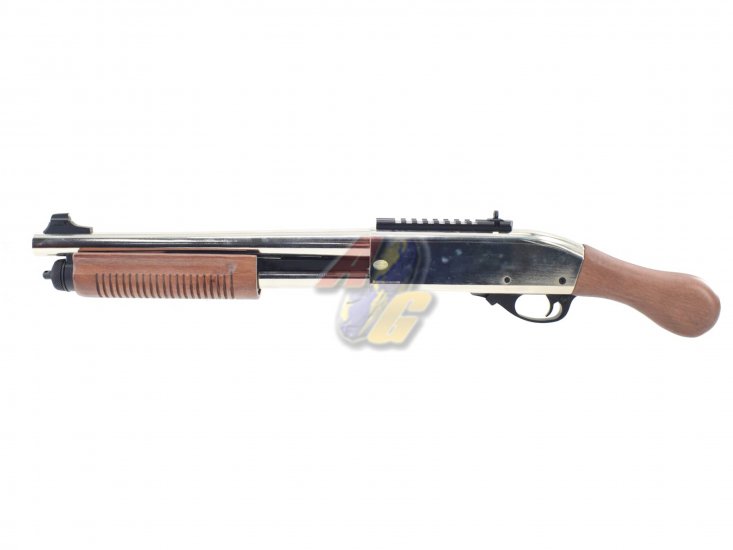 Golden Eagle Sawed-Off M870 Gas Pump Action Shotgun ( SV/ Real Wood ) - Click Image to Close