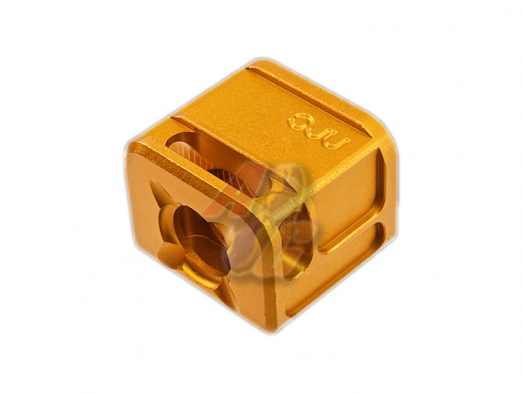 --Out of Stock--Airsoft Surgeon SPARC-M Compensators For Tokyo Marui G Series GBB ( 14mm-/ Gold ) - Click Image to Close