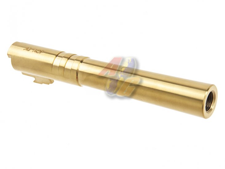 --Out of Stock--COWCOW Technology OB1 Stainless Steel Threaded 5.1 Outer Barrel ( .45 Marking/ Gold ) - Click Image to Close