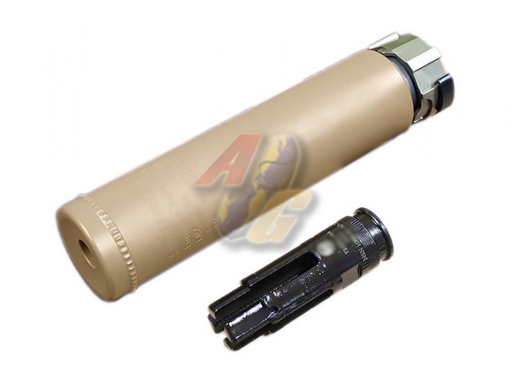 Airsoft Artisan FH556 Style Silencer with FH216A Flash Hider ( DE ) - Click Image to Close