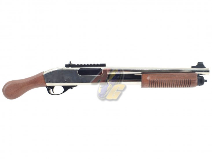 Golden Eagle Sawed-Off M870 Gas Pump Action Shotgun ( SV/ Real Wood ) - Click Image to Close