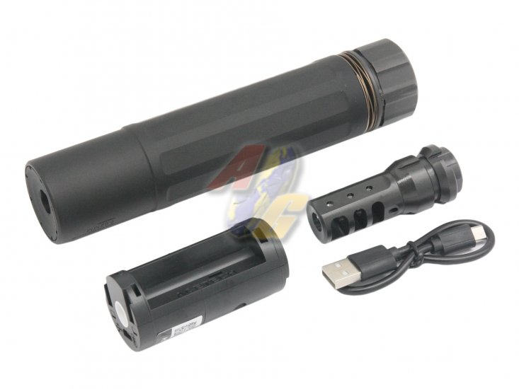 Angry Gun DASM-S Dummy Silencer with Silencer with Acetech AT2000R Tracer Module ( BK ) - Click Image to Close
