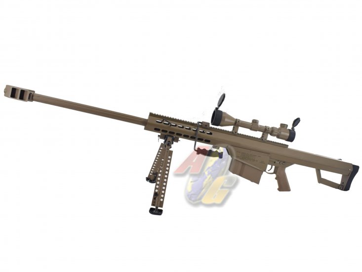 Snow Wolf BARRETT M82A1 Spring Sniper with 3-9x50E Scope ( Tan ) - Click Image to Close