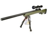 Snow Wolf M24 Civilian Type Airsoft Sniper with Scope and Bipod ( OD/ Air-Cocking )