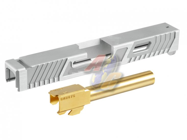 --Out of Stock--Gunsmith Bros G Style TTI 17 Slide Set ( Gold Barrel/ Silver Slide ) - Click Image to Close