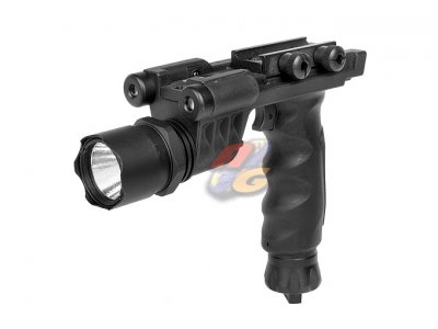 Optronics Precision Ope Vertical Foregrip Weapon Light (BK, White LED, Green Laser)