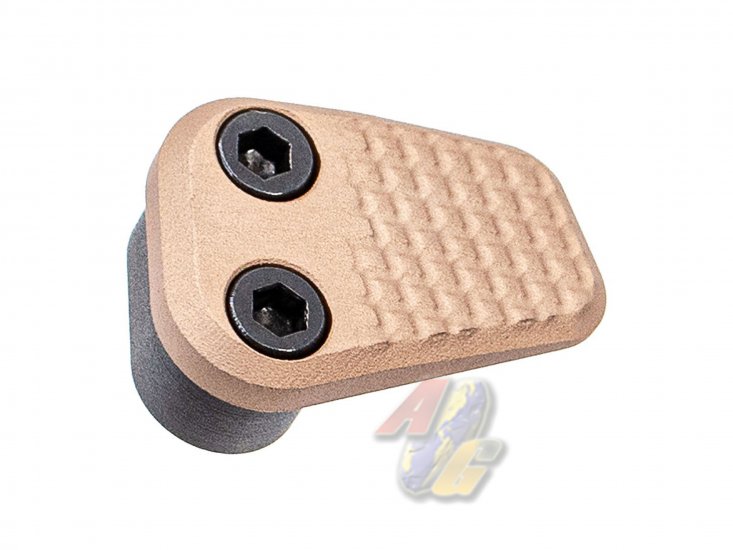 Revanchist Airsoft CNC Aluminum Magazine Release Type A For VFC M4 Series GBB ( TAN ) - Click Image to Close