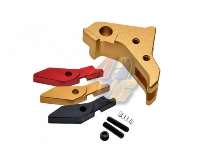 COWCOW Technology Aluminum CNC Tactical Trigger For Tokyo Marui G Series GBB ( Gold ) - Click Image to Close