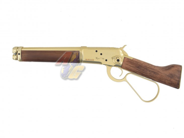 A&K M1873 Sawed-Off Gas Rifle ( Real Wood/ Gold ) - Click Image to Close