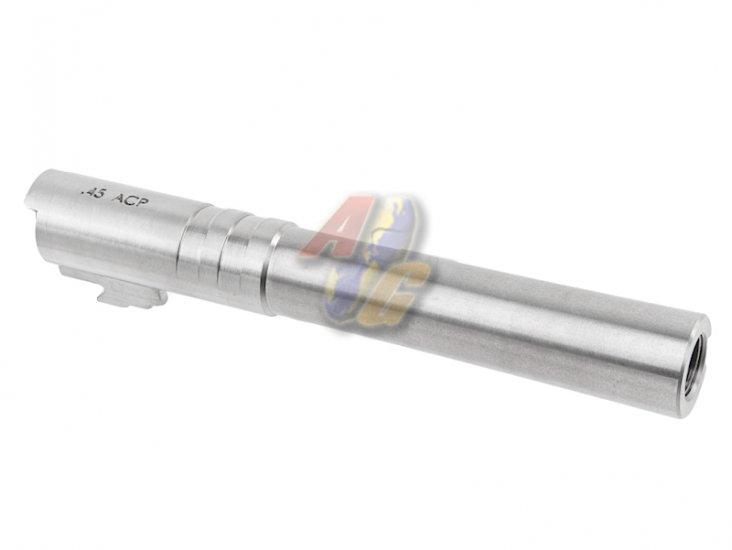 --Out of Stock--COWCOW Technology OB1 Stainless Steel Threaded 5.1 Outer Barrel ( .45 Marking/ Silver ) - Click Image to Close