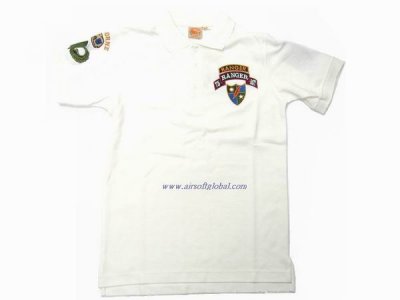 Burst POLO Shirt - 75 th Ranger (White) - M
