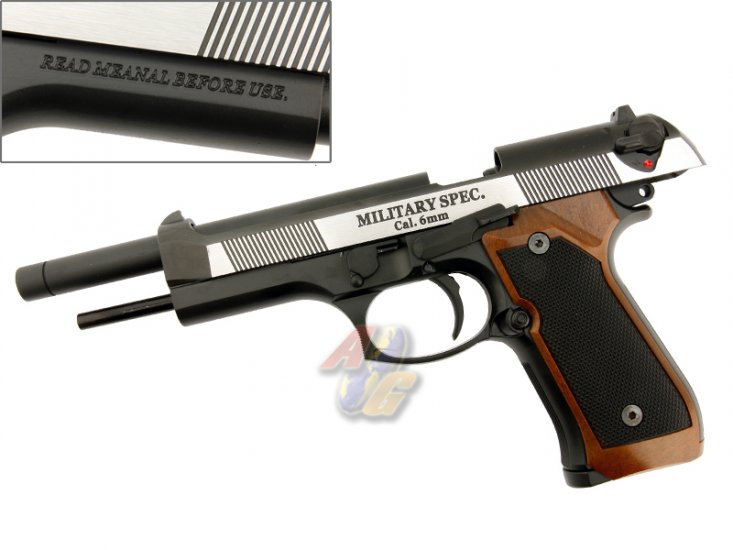 WE M92 L (Full Metal, 2T, Brown Grip, With Marking) - Click Image to Close