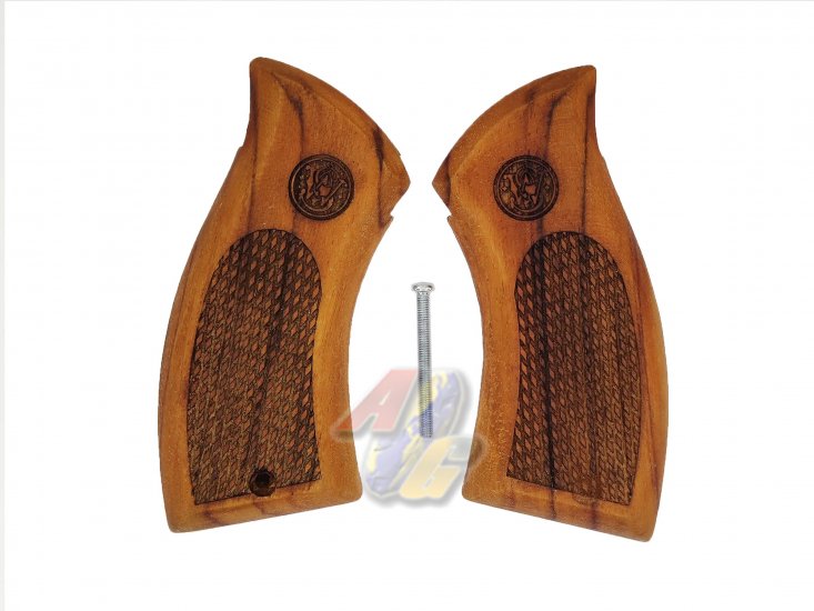 KIMPOI SHOP Carved Wood Grip For WG/ GUN Heaven 731, M36 Co2 Revolver ( Type A ) - Click Image to Close