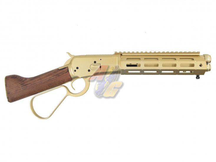 A&K M-Lok M1873 Sawed-Off Gas Rifle ( Real Wood/ Gold ) - Click Image to Close