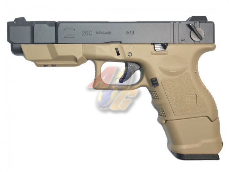 WE G26C Advance GBB Pistol (BK, Metal Slide, Sand Frame) - Click Image to Close