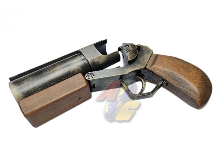 ShowGuns Mini Hand Cannon Airsoft Grenade Launcher ( Real Wood Grip ) - Click Image to Close