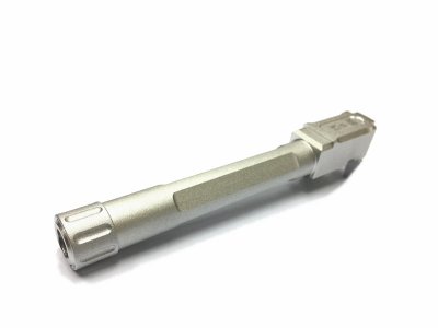 --Out of Stock--Airsoft Surgeon FI 9MM 14mm CCW Threaded Barrel For Tokyo Marui G17 Series GBB ( Silver )