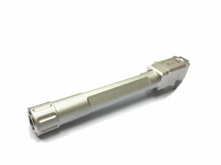 --Out of Stock--Airsoft Surgeon FI 9MM 14mm CCW Threaded Barrel For Tokyo Marui G17 Series GBB ( Silver ) - Click Image to Close