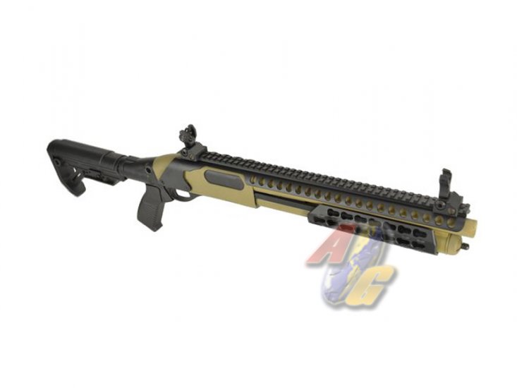 --Out of Stock--Golden Eagle M870 Minimalist Stock Gas Pump Action Shotgun ( Tan ) - Click Image to Close
