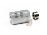 TTI Airsoft Type-B Compensator For TTI Airsoft TP22 Competition GBB ( 14mm-/ Silver )