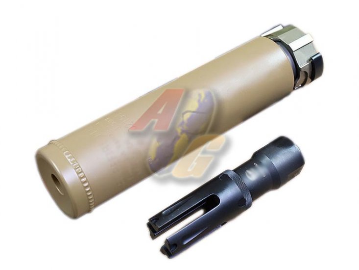 Airsoft Artisan FH556 Style Silencer with FHSA80 Flash Hider ( DE ) - Click Image to Close