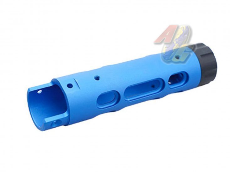 5KU CNC Aluminum Outer Barrel For Action Army AAP-01 GBB ( Type B/ Blue ) - Click Image to Close