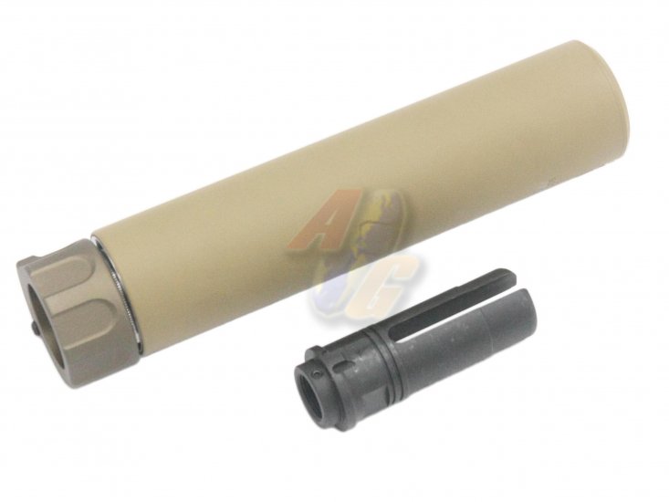 --Out of Stock--5KU Socom556 MG Silencer with Prong Flash Hider ( Tan/ 14mm- ) - Click Image to Close