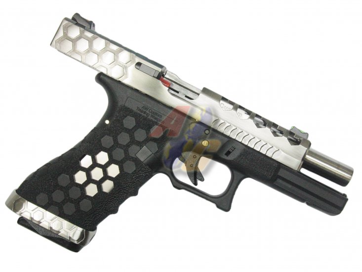 Armorer Works Hex Cut Signature H17 GBB Pistol ( SV/ BK ) - Click Image to Close
