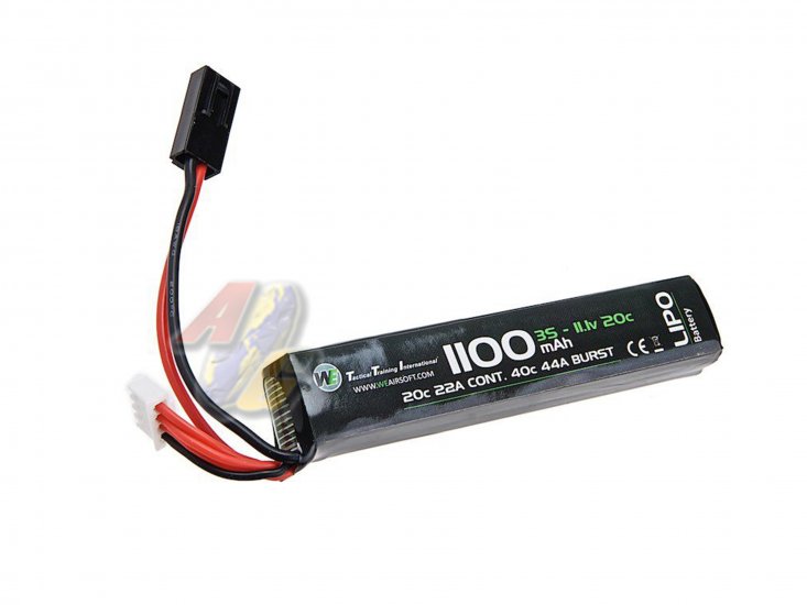 WE Lipo Battery 11.1v 1100mAh Stick Type ( 20C ) - Click Image to Close