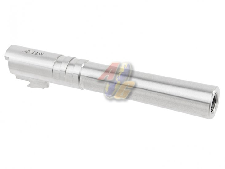 --Out of Stock--COWCOW Technology OB1 Stainless Steel Threaded 5.1 Outer Barrel ( .40 Marking/ Silver ) - Click Image to Close