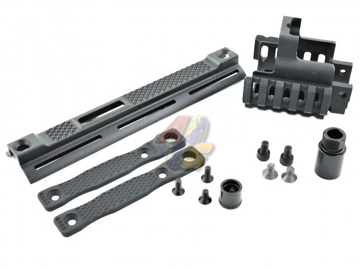 Airsoft Artisan PM Style SCAR Front Set Kit For WE, VFC SCAR GBB/ AEG ( BK ) - Click Image to Close