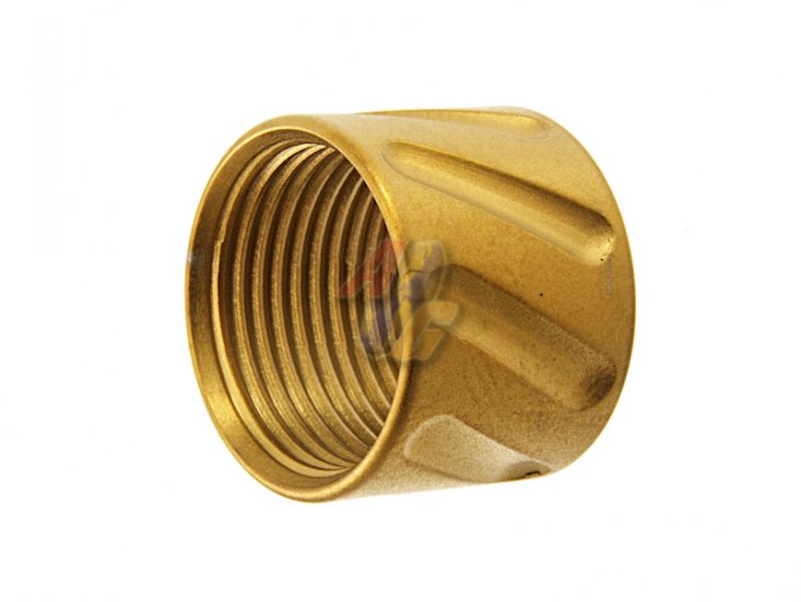5KU Diagonals Knurled Thread Protector ( 14mm-/ Gold ) - Click Image to Close