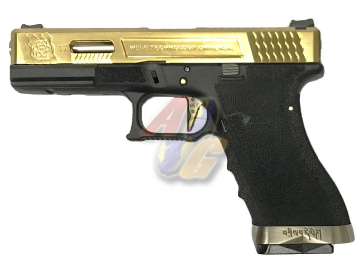 WE G17 WET GBB( Gold, Metal Slide, BK Frame ) - Click Image to Close