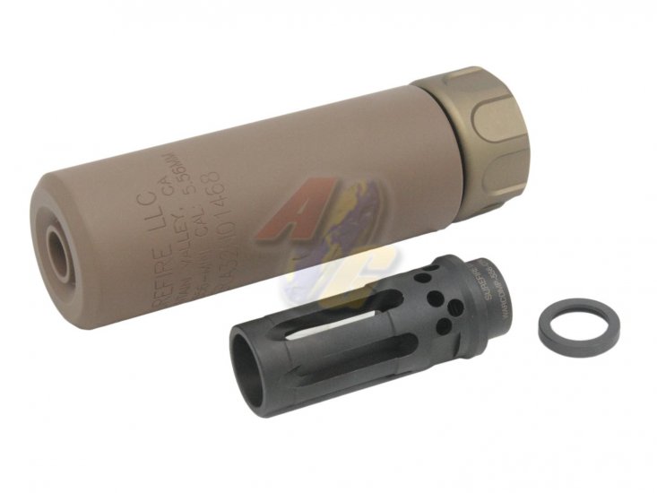 Airsoft Artisan SF Style Mini Muzzle Brake with COMP Flash Hider ( DE ) - Click Image to Close