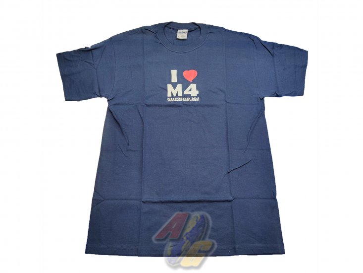 Gildan T-Shirt ( Dark Blue, I Love M4, M ) - Click Image to Close