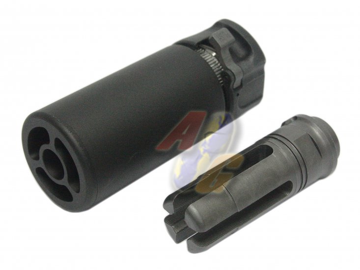5KU QD WARDEN Silencer with 4 Prong Flash Hider ( 14mm-/ Black/ V2 ) - Click Image to Close