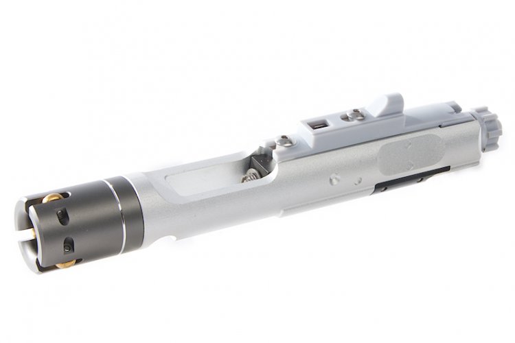 G&P MWS Forged Aluminum Complete M16VN Bolt Carrier Group Set For G&P Buffer Tube ( Silver ) - Click Image to Close