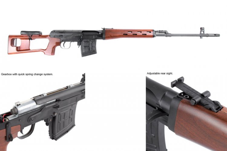 --Out of Stock--King Arms Kalashnikov Sniper Rifle (Wood Pattern) - AEG - Click Image to Close